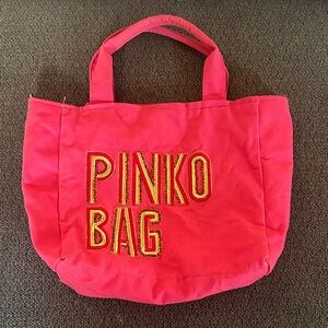 Pinko Vibrant Pink and Gold Tote Bag